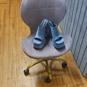 Elegant Blue Platform Sandals